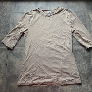 Worthington Half-Sleeve Fitted Top - Tan